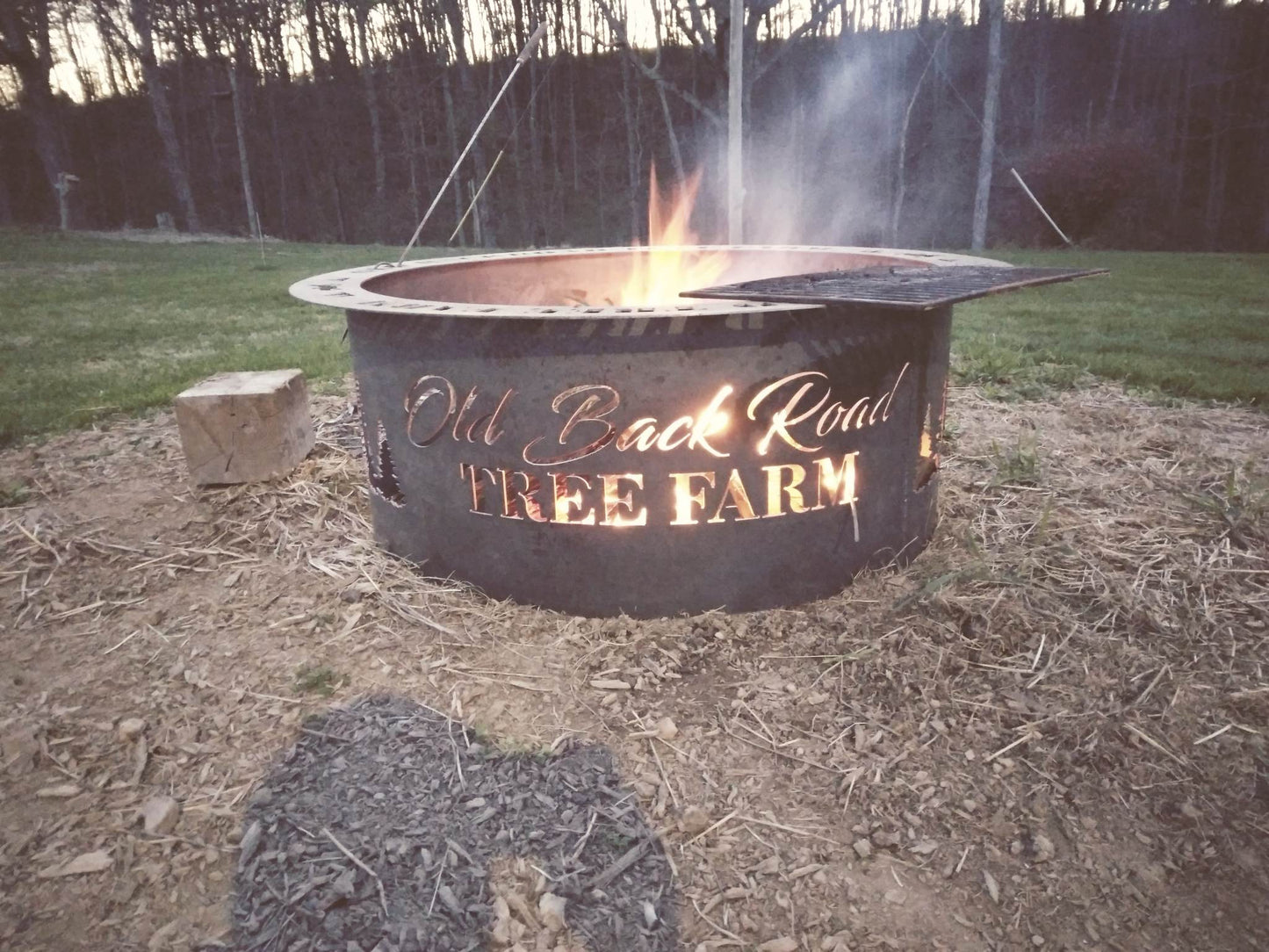 36" Round Firering with 4" Wide Flat Trim Ring